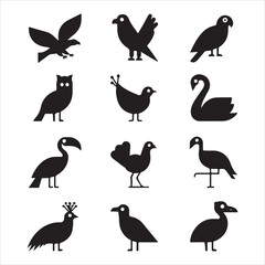 Naklejka premium set of birds silhouettes