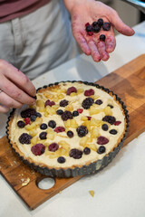 making frangipane tart