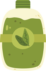 Matcha Milk in A Bottle Vector Illustration