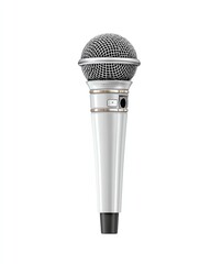 Elegant Microphone: A sleek, modern microphone, rendered in photorealistic detail, offers a minimalist design and a professional aesthetic for audio recording or public speaking.