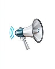 Loudspeaker for Communication: A modern loudspeaker, with a sleek design and stylized soundwaves, is featured. It represents clear communication and spreading a message.