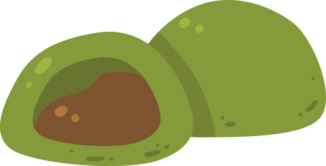 Matcha Mochi Vector Illustration