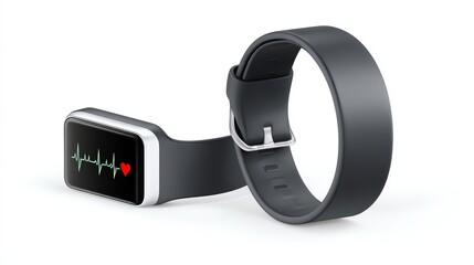 Tech Pulse: A modern smartwatch elegantly displays vital heart rate data on its sleek screen, portraying the intersection of health and innovative technology, symbolizing well-being.
