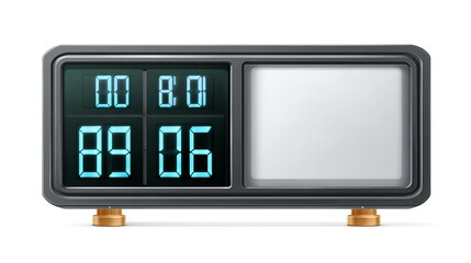 Digital Time Display: An elegant close-up of a digital clock shows an image. The display shows time with contemporary design.