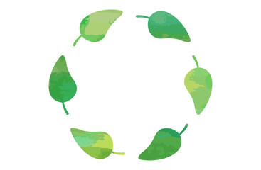 水彩エコロジーフレームベクターイラスト