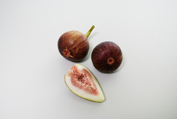 Fresh Figs on White Background Still Life