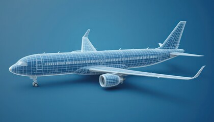 Wireframe Airplane Model:  A Digital Blueprint for Flight