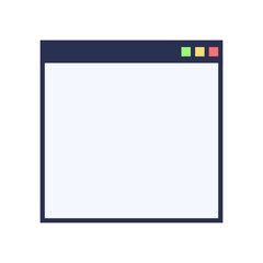 minimalist browser window icon. flat vector illustration of web interface frame for ui design and development projects