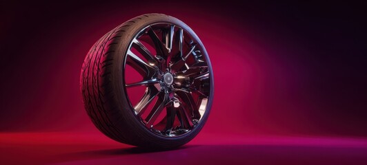The elegant black wheel showcasing modern design and striking reflections.