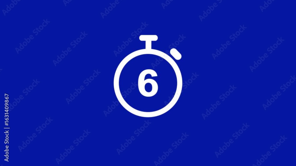 Poster 10 seconds countdown, analog of simple clean timer motion graphic with text numbers, in and out, exe