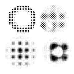 Halftone gradient. Dotted gradient, smooth dots spraying and halftones dot pop art comix pattern