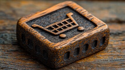 Obraz premium Wooden shopping cart die