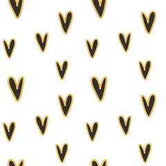 Funny vertical bee hearts in seamless repeat. Great for wrapping paper, stickers, childrens prints and playful decoration.