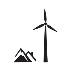 Wind Turbine Icon for Renewable Energy Production