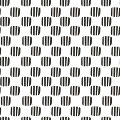 Black and white repeat pattern with stylized seed shapes. Great for textile, minimalist design and packaging.