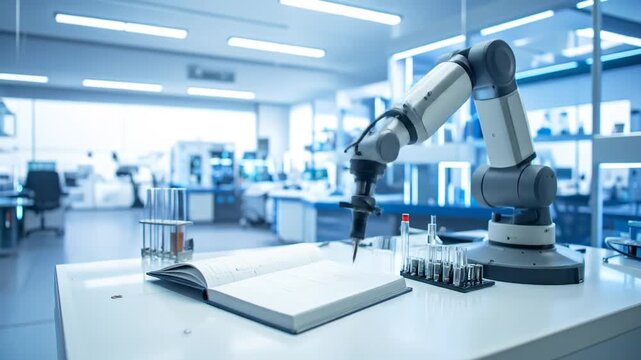 Robotic Arm in Modern Laboratory Conducting Experiment