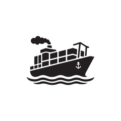 Shipping Cargo Boat Icon for Sea Transport