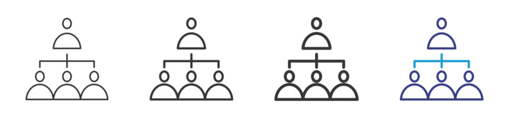 Networking Icon Set Illustration with Outline Style Variation