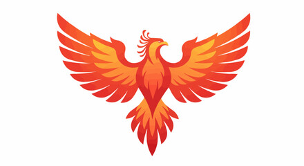Obraz premium Fiery Phoenix Mythology Bird Emblem Vector