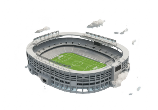 American football stadium isolated on transparent background