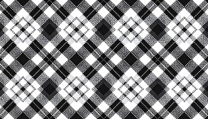 Classic black and white plaid pattern