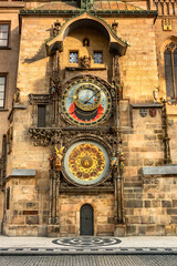 Medieval astronomical clock Old Town Square in Prague, Czech Republic