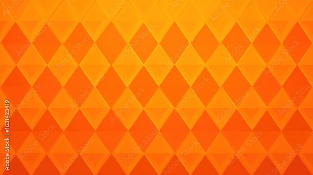 Poster an abstract image featuring a repeating pattern of orange diamond shapes, exhibiting a gradient effe