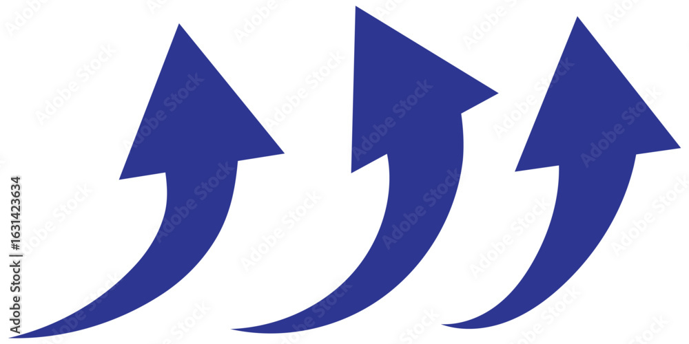Poster black and red curved arrows set with directional icons