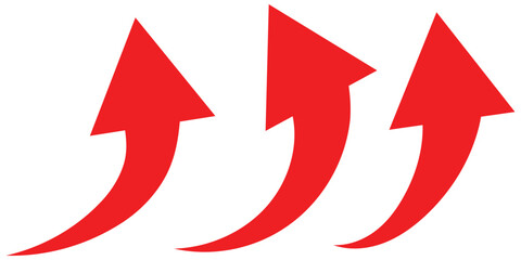 Black and red curved arrows set with directional icons