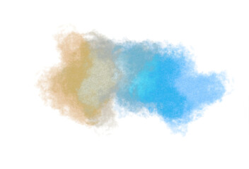 Abstract grunge rough brush strokes overlay cutout, paint strokes with brush fluid texture, watercolor strokes cutout on transparent background