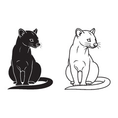 Fossa Visual - Unique Critter - Stealthy Mover - Fossa silhouette - Fossa lineart - Fossa vector - vector set of Fossa

