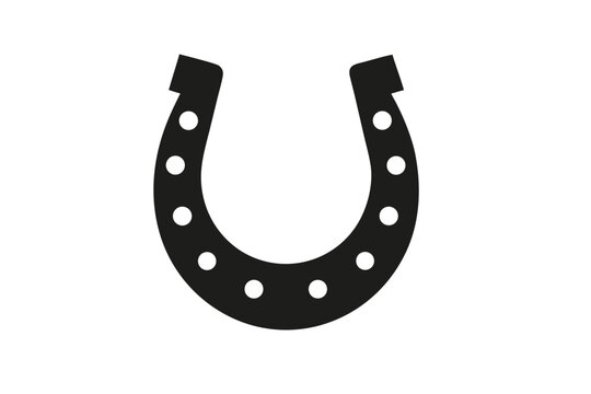 Minimal Horseshoe Icon &ndash; Black Silhouette Vector