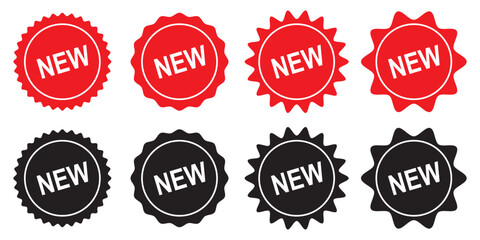 Fototapeta premium New Arrival Stickers and Labels – Flat Icon Set . Set of new arrival tag icon set. eps 10