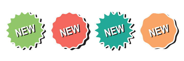 Set of new arrival tag icon set. Red Vector Banner Ribbon on white background, left bookmark, new arrival . New Arrival Stickers and Labels – Flat Icon Set  .  eps 10 