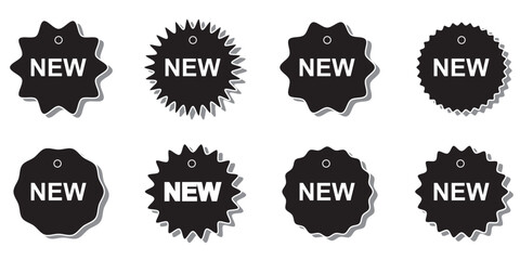 Set of new arrival tag icon set. Red Vector Banner Ribbon on white background, left bookmark, new arrival . New Arrival Stickers and Labels – Flat Icon Set  .  eps 10 