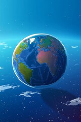 Fototapeta premium Stunning Digital Globe Image of Earth from Space Highlighting America and Western Europe Regions