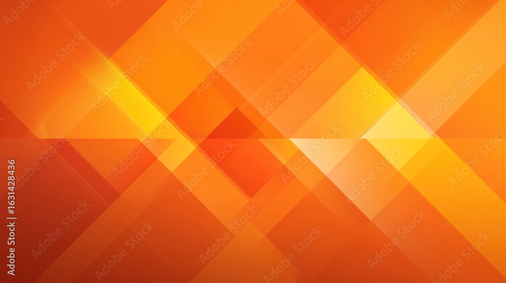 Poster abstract geometric background of overlapping triangles in warm orange and yellow tones