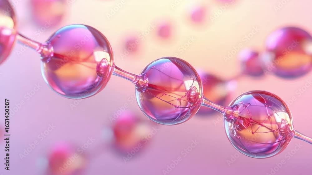 Aufkleber abstract molecular structure with colorful spheres and connected web design for scientific backgroun