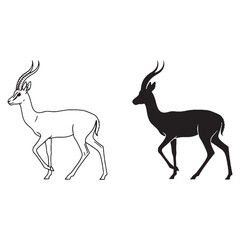 Gazelle Graphic Collection - Essential Outline - Crisp Edges - Gazelle silhouette - Gazelle lineart - Gazelle vector - vector set of Gazelle

