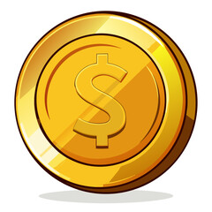 Gold Coin with Dollar Symbol