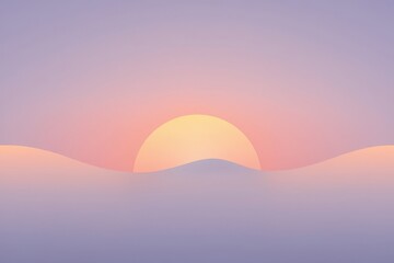 Illustration of wave and sun pastel color