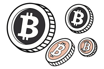 Modern Bitcoin Symbol Illustration in Perspective