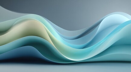 Abstract flowing pastel waves on gray background