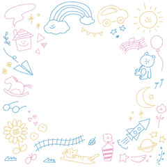 子ども向け かわいいイラストフレーム おもちゃ 落書き 装飾