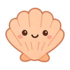 Obraz premium PNG Cute smiling seashell illustration.