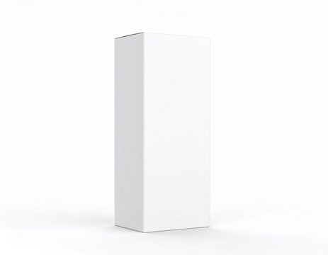 Tall white paper box mock up template on isolated white background, 3d illustration