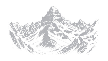 Naklejka premium Majestic Mountain Range in Monochrome