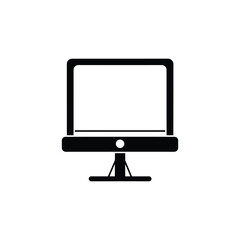 smart whiteboard monitor icon with screen display isolated on a white background