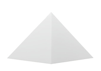 White pyramid geometric shape isolated on transparent background