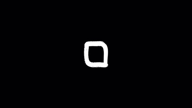 Hand-drawn number five painted with white brushstrokes on a solid black background. Minimalist and bold typographic element for design.